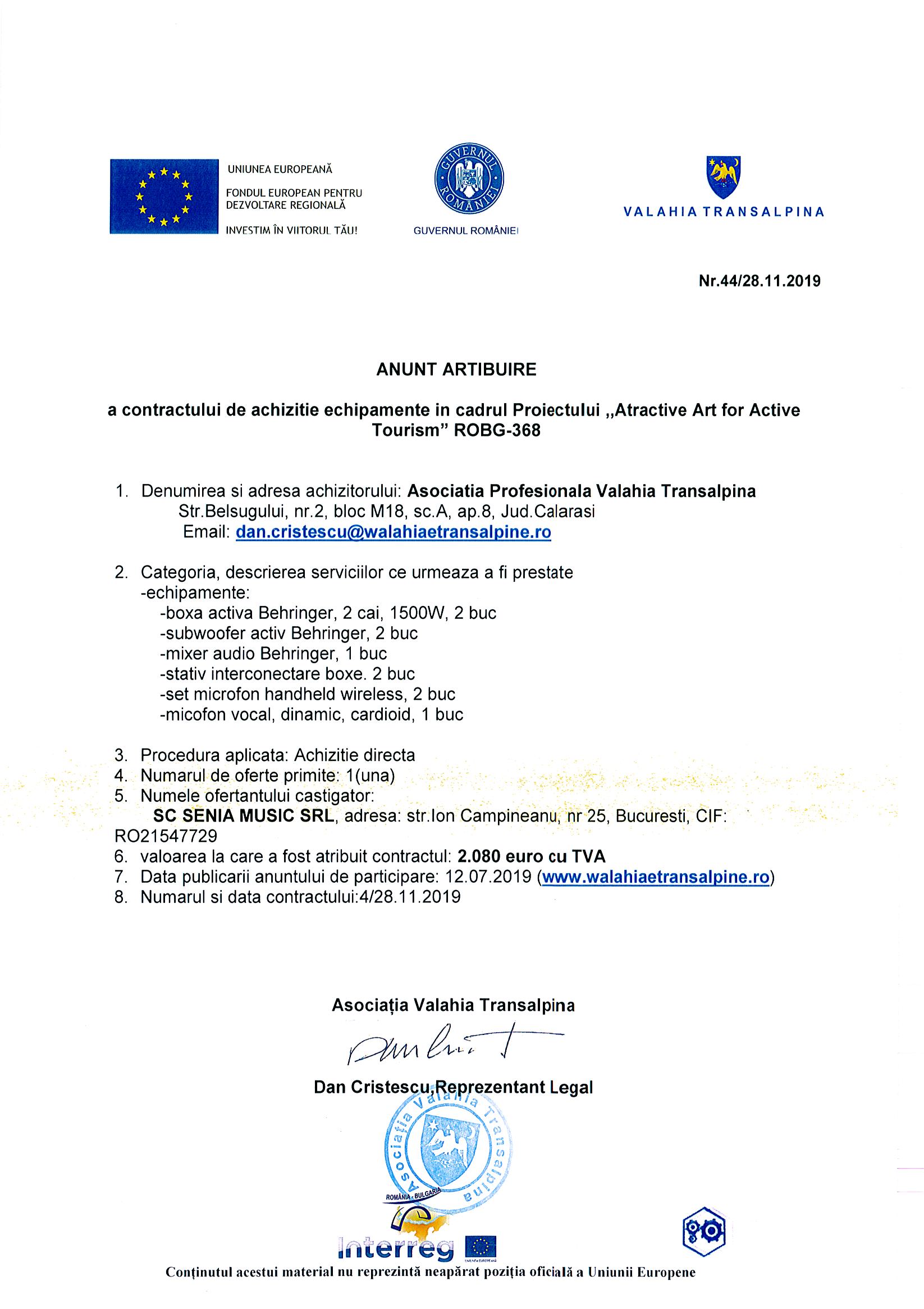 ARTOUR ANUNT ATRIBUIRE CAZARE