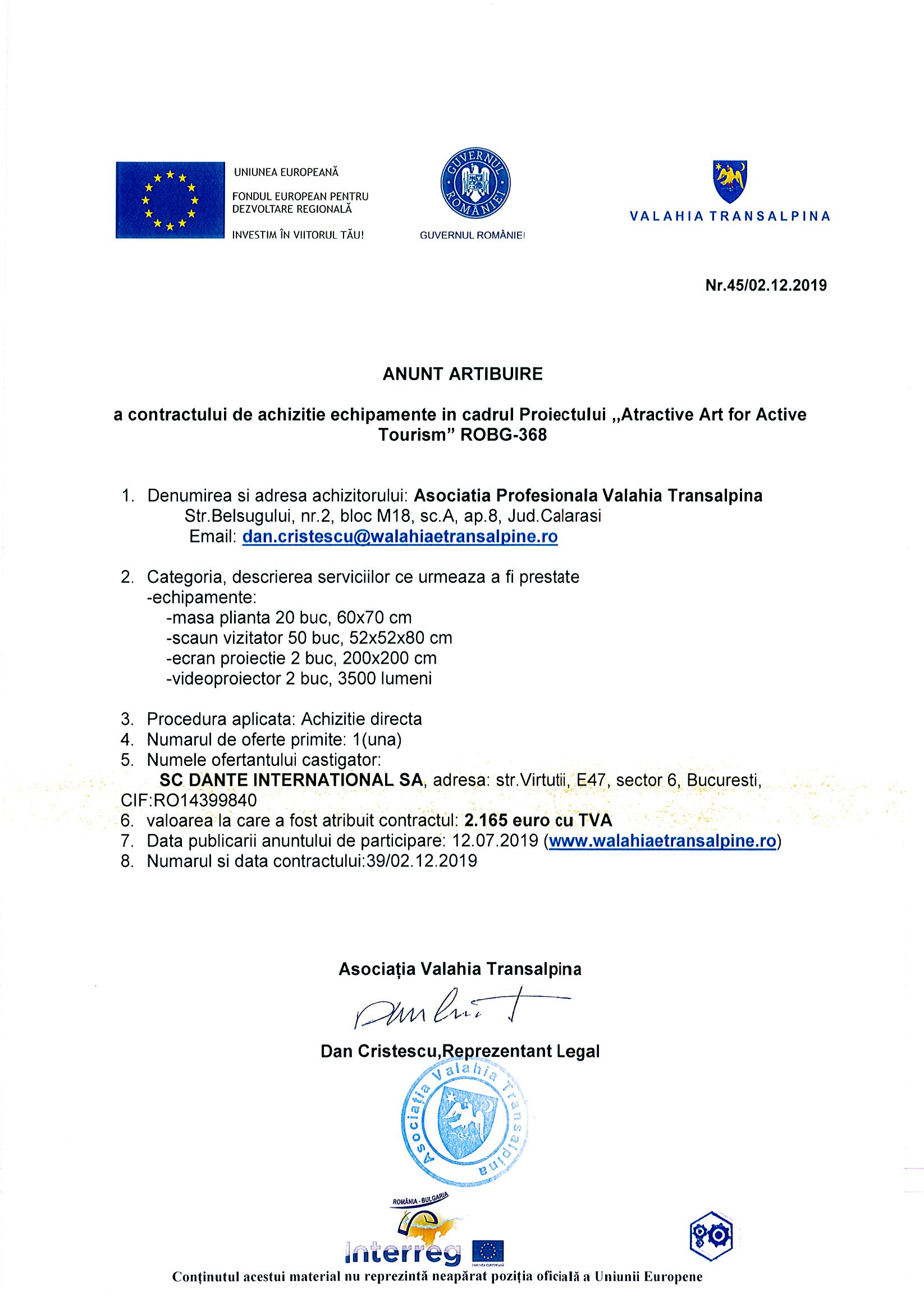 ARTOUR ANUNT ATRIBUIRE CAZARE